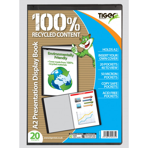 A2 20 Pocket Presentation Display Book Black