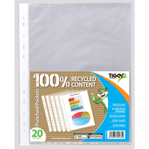 A5 Pack 20 Punched Pockets