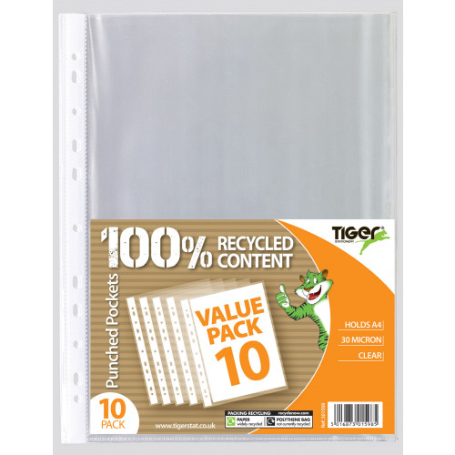 A4 Value Pack 10 Punched Pockets
