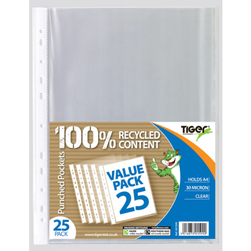 A4 Value Pack 25 Punched Pockets