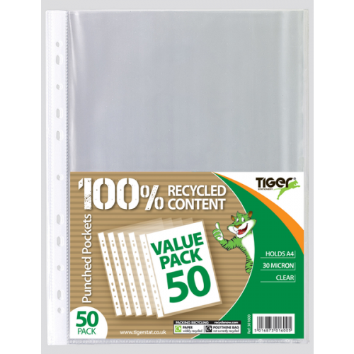 A4 Value Pack 50 Punched Pockets