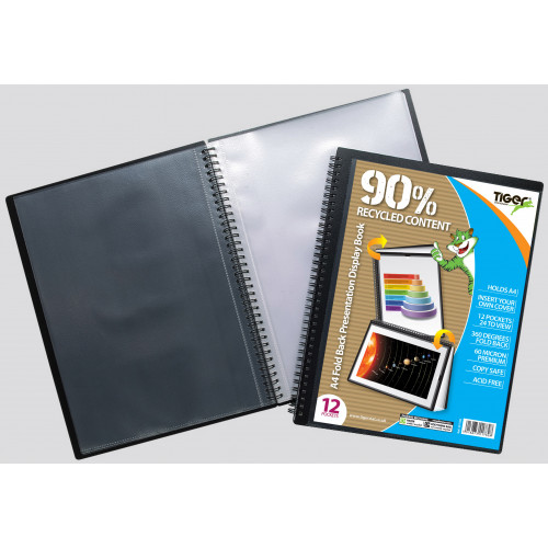 A4 12 Pocket Fold Back Display Book