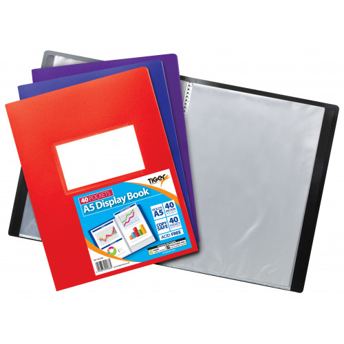 A5 40 Pocket Flexi Display Book Assorted