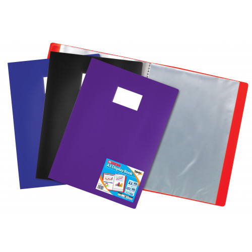 A3 40 Pocket Flexi Display Book Assorted