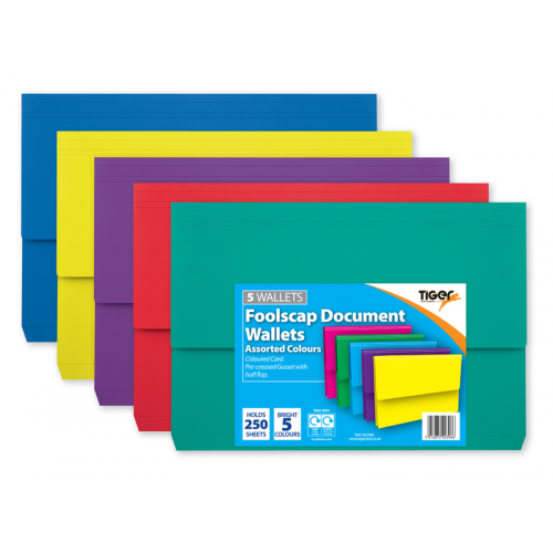 Document Wallet-Card-A4+, Assorted Bight Color