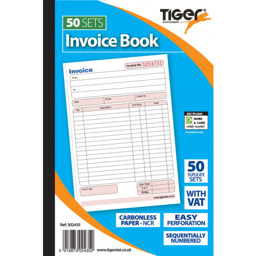 A5 Sales Invoice Duplicate Book