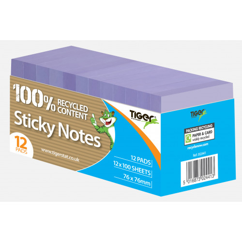 Recycled Sticky Notes Pastel Assorted Colours