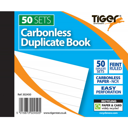 Carbonless Duplicate Book feint Ruled Small