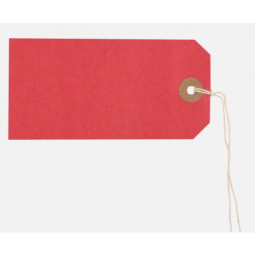 Box of 250 Col Strung Tags 120 x 60mm Red