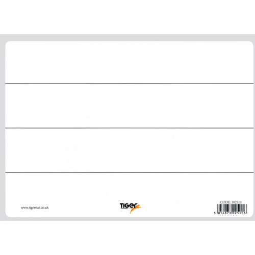 Tiger Lined Landscape Drywipe Board A4 Plain 750 Micron Pack 10