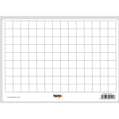 Tiger Gridded Drywipe Board A4 750 Micron Pack 10