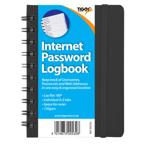 Password Notebook Cover Black