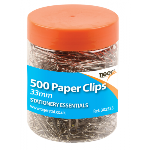 Essential Paper clips-33mm, 500 per tub