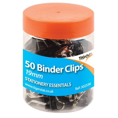 Essentials Tub of Binder Clips 19mm 50pcs