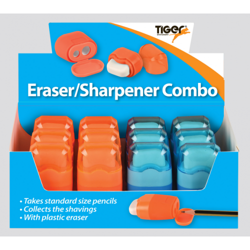 Eraser and Sharpener Rubber Body display of 12