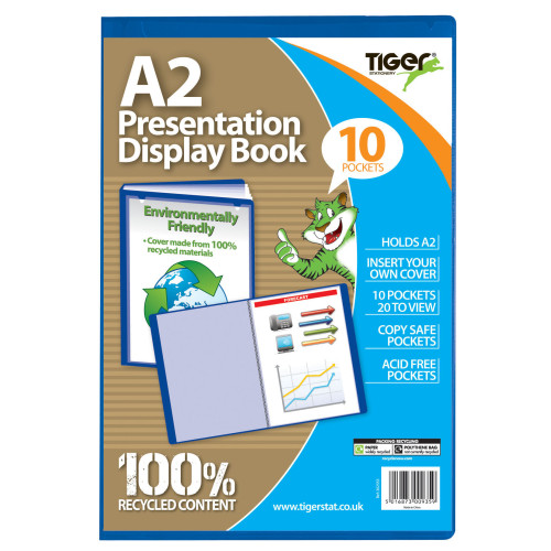 A2 Display Book 10 Pocket Blue