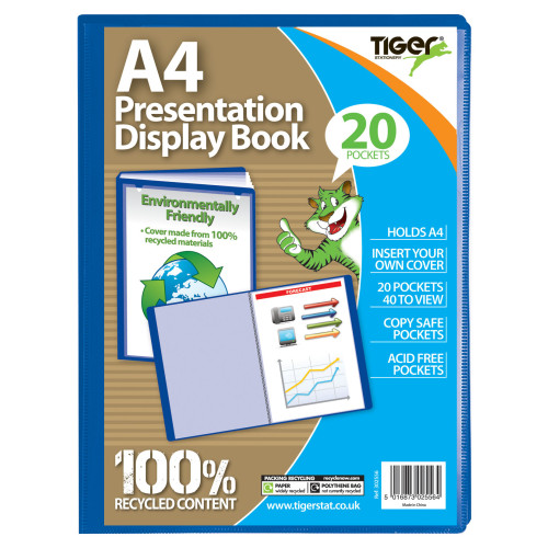A4 Display Book 20 Pocket Blue