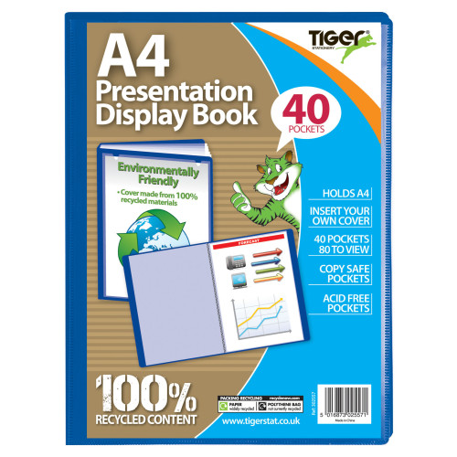 A4 Display Book 40 Pocket Blue