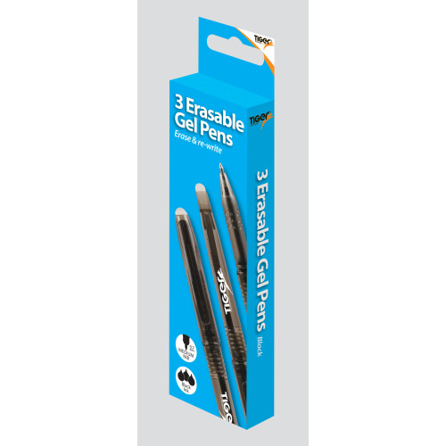 3 Erasable Gel Pens Black