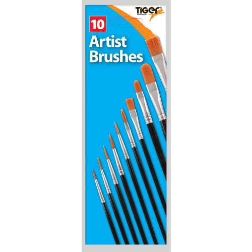 Artist Paint Brushes 10 Per Pack Assorted Sizes