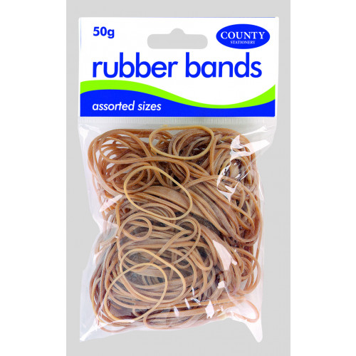 Rubber Bands Hang 50gm - Natural(12)