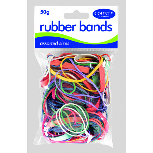 Rubber Bands Hang 50gm - Coloured(12)
