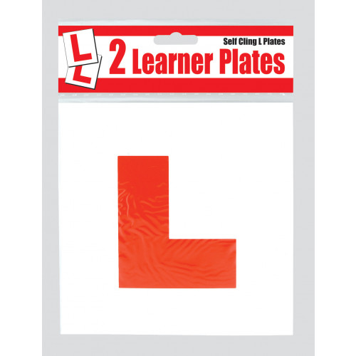 Self Cling L Plates Red 2's