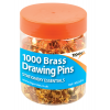 Essential 1000 Drawing Pins Brass