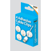 Adhesive Cable Clips White Pack 4