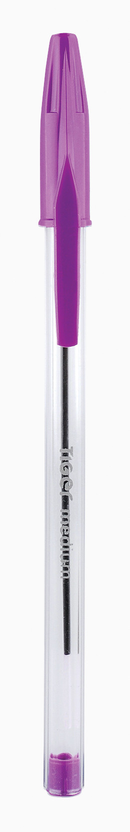 Lot De 50 Stylos à Bille Tiger Stationery Ultra-Glide - Encre Violette, Pointe 1mm (trait 0.4mm), Capuchon Sécurité