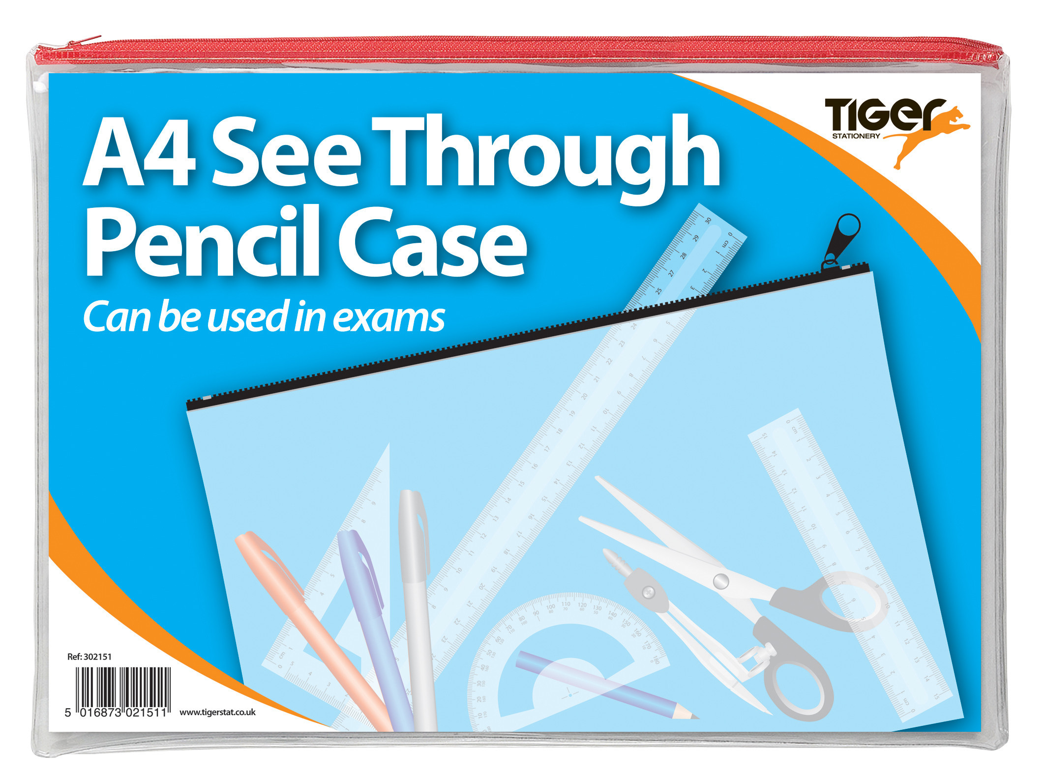 A4 Flat Exam Pencil Case Assorted