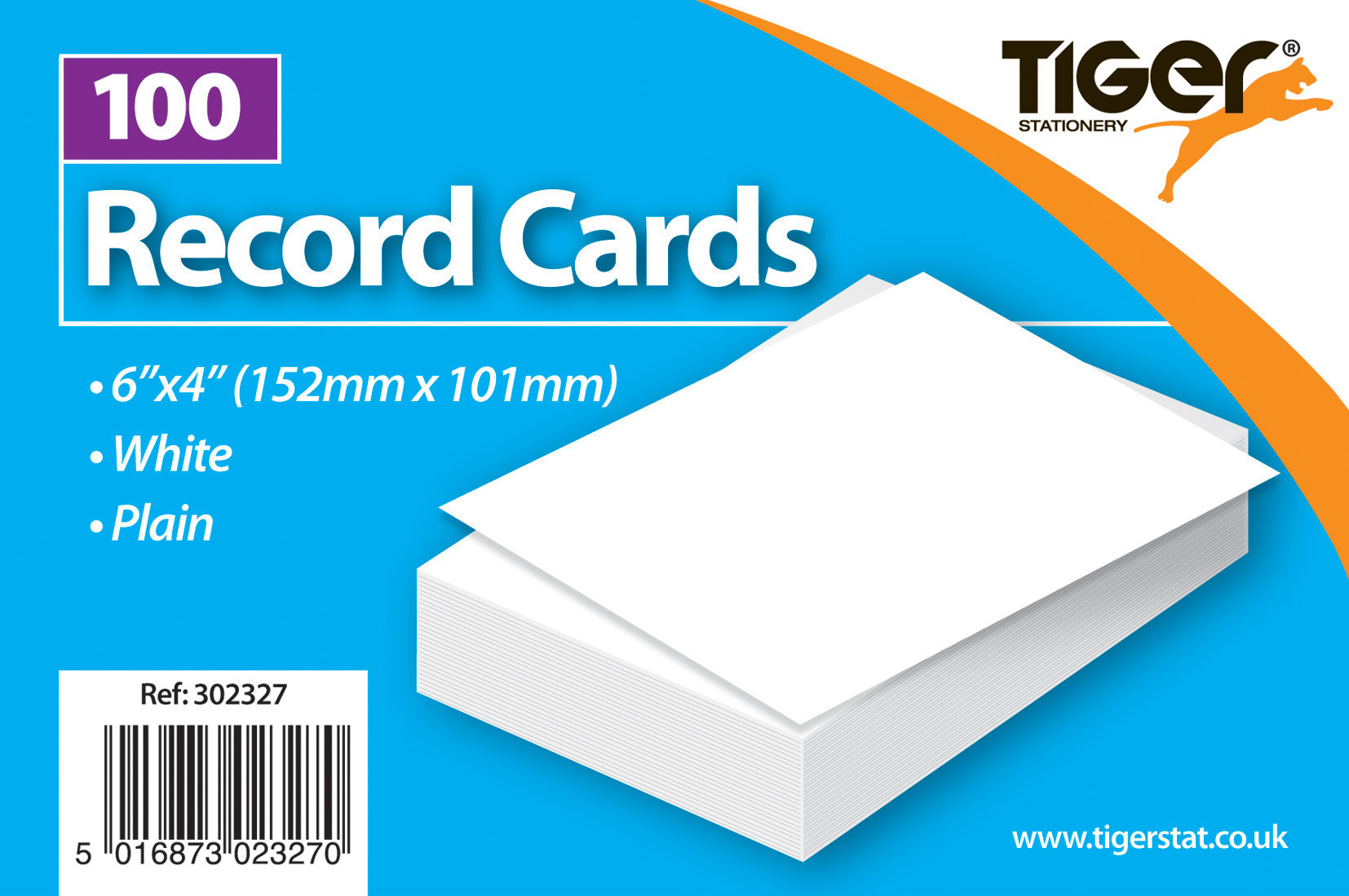764 Pack of 100 6"x4" White Plain Record Cards Revision Index Cards 