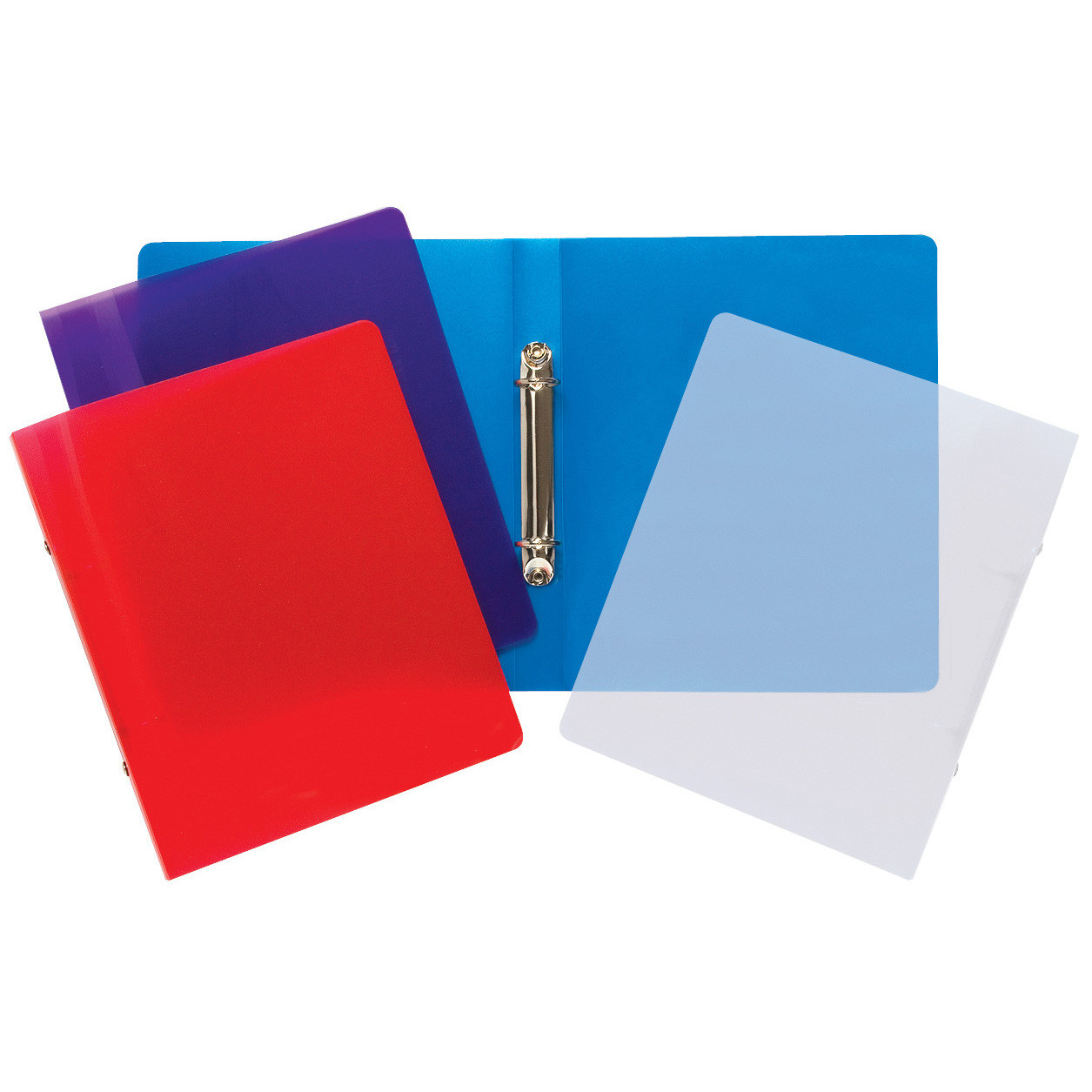 Tiger Stationery A5 Slim Ring Binder Clearview Assorted