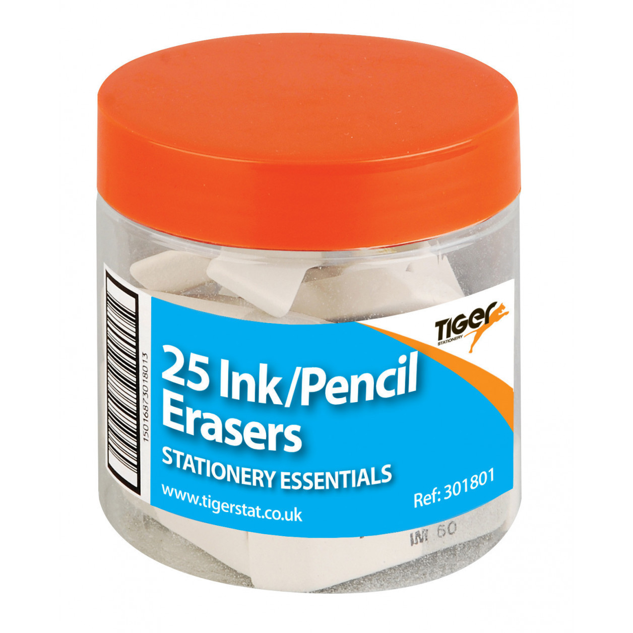 Tiger Stationery 25 Ink/Pencil Erasers Tub