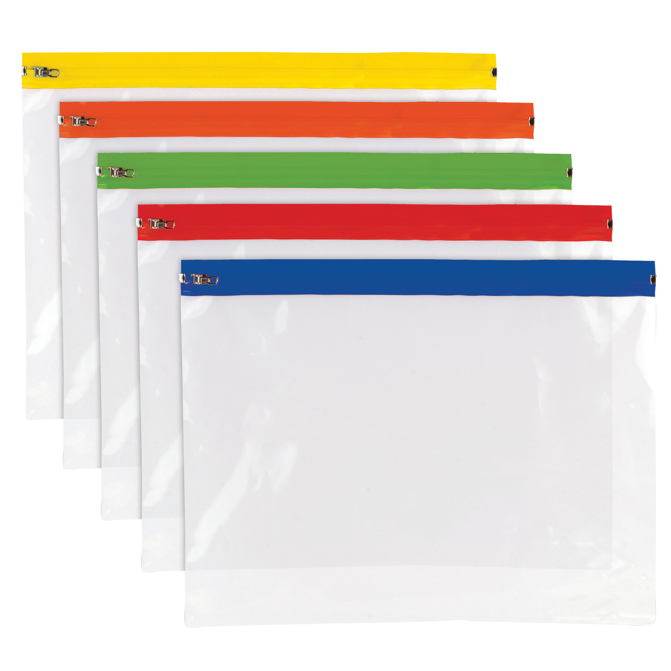 Large Mesh Zipper Pouch Bags 12 X A4 Zipper Bags Document Clear Plastic Transparent Storage - View #14