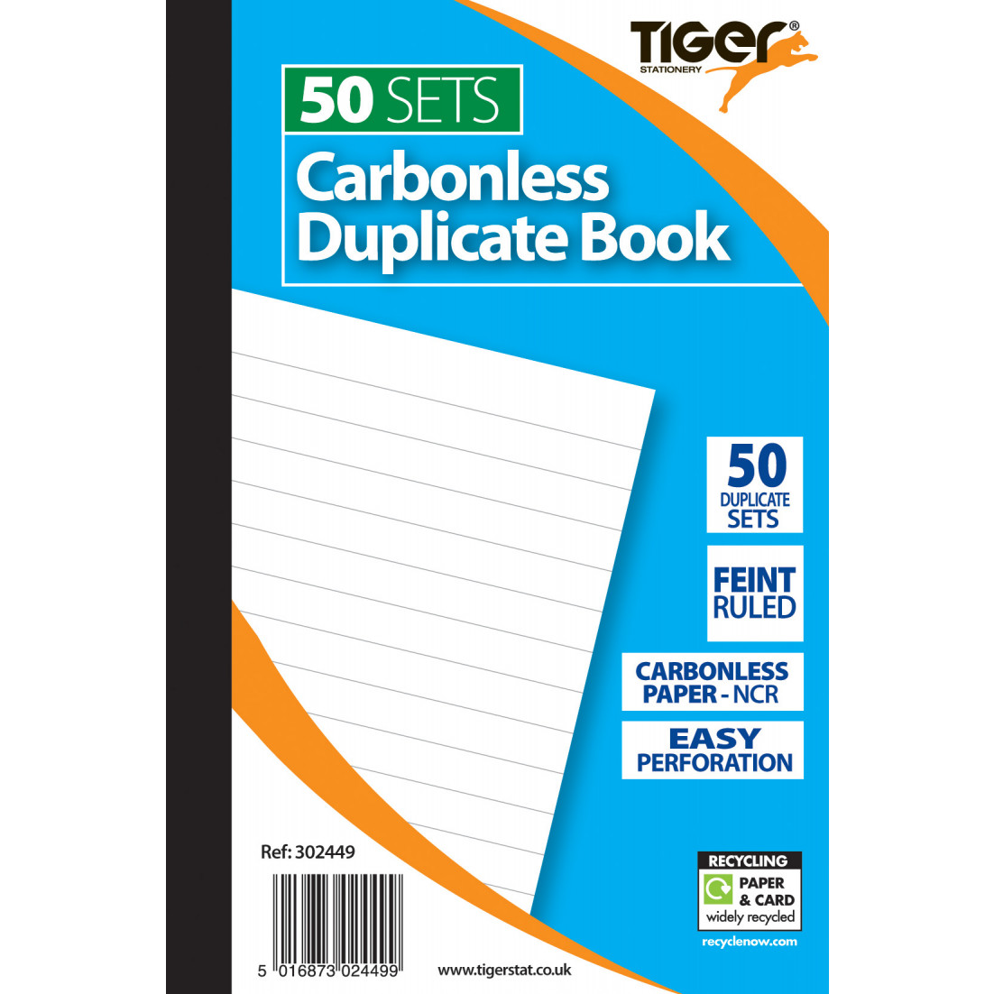 Tiger Stationery Carbon Duplicate Book feint Ruled Large