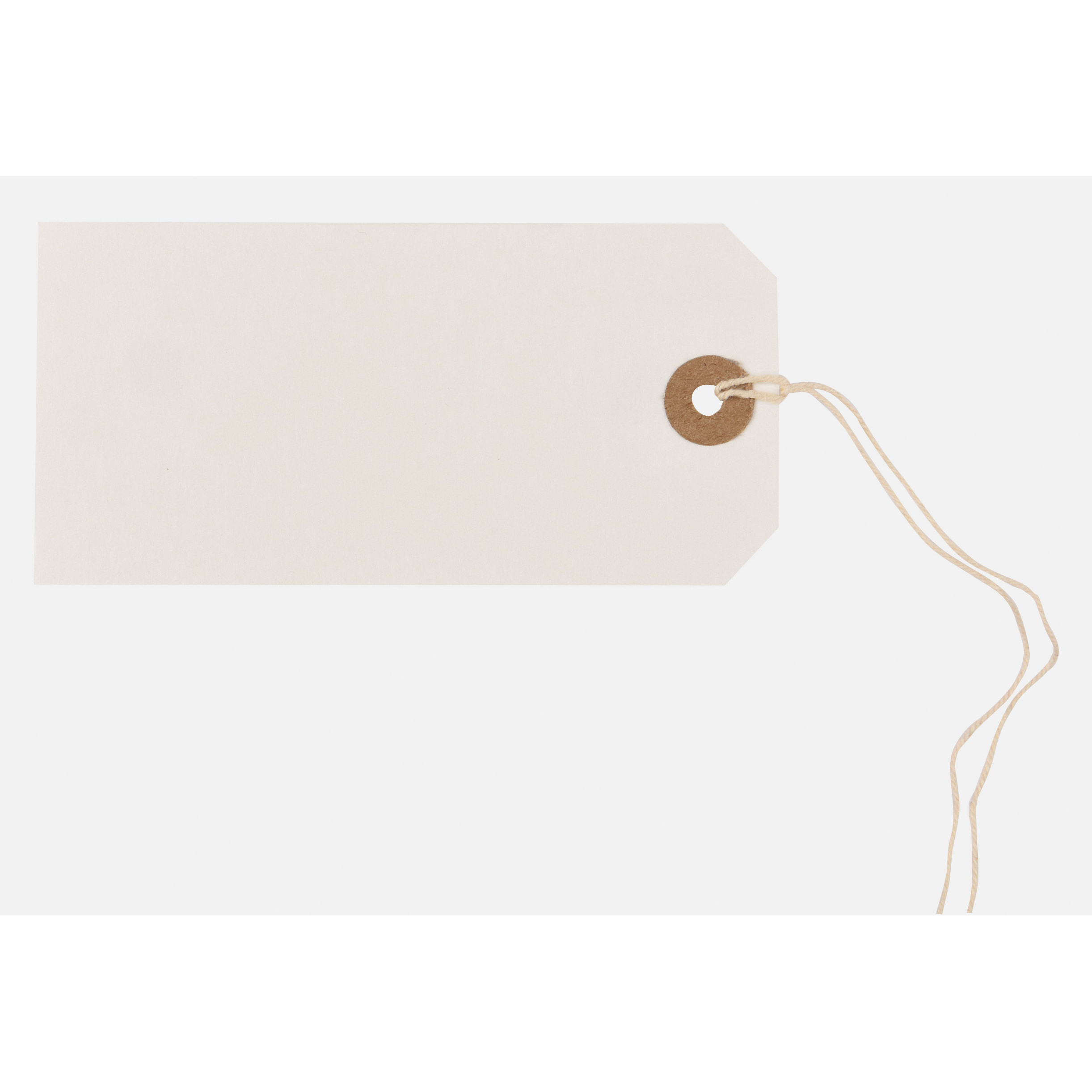 Tiger Stationery - Box of 250 Col Strung Tags 120 x 60mm White